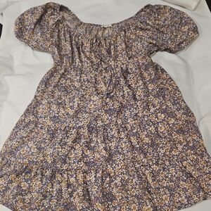 Blush Floral Dress in Purple and Cream Xl